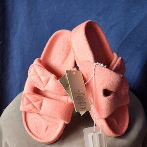 A New Day Coral Orange Contour Footbed Remi Adj Hook Loop Strap Platform Sandals